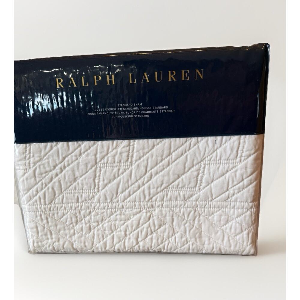 Ralph Lauren Oakfield Full Queen Standard Size Sham White 100 Percent Cotton - Picture 5 of 5
